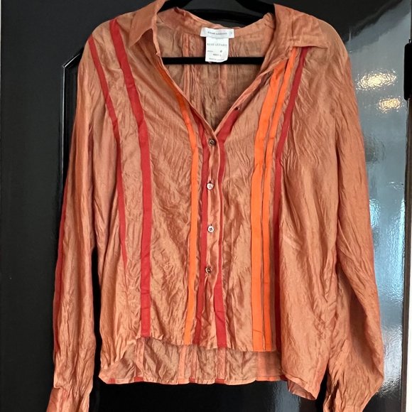 RENÉ LEZARD Silk blouse in burnt orange sz EU 40 - Picture 1 of 4